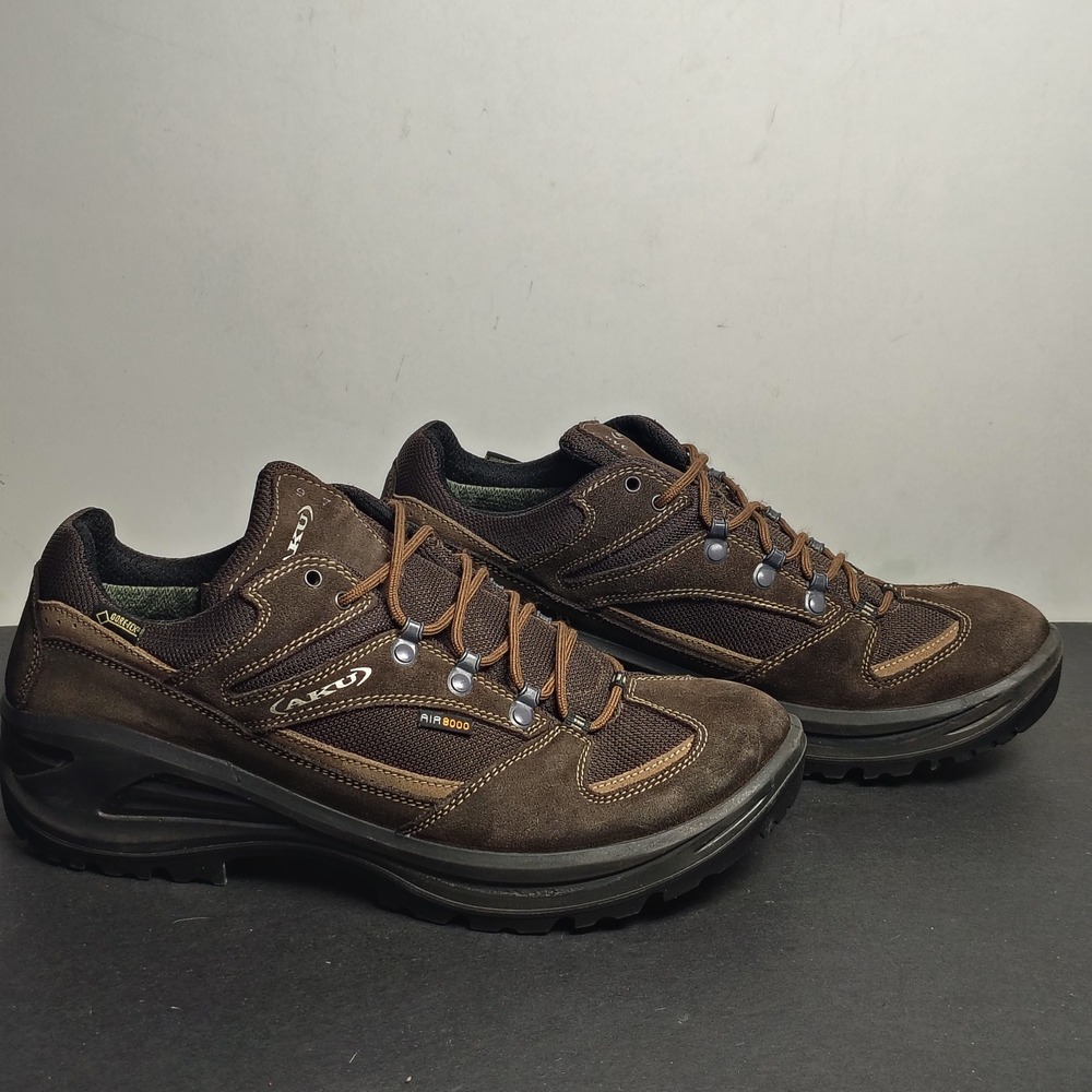 AKU Mens Hiking Shoes Size 9.5 Brown Suede Gore-Tex AIR 8000 Low Top Trail Boots